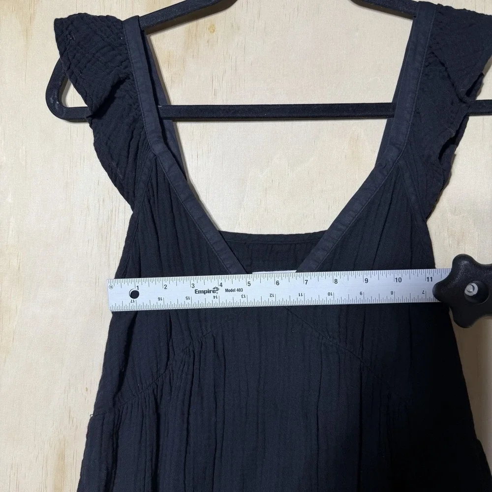 Xirena Leyla Dress Black Womens Small Ruffle Strap Boho USA